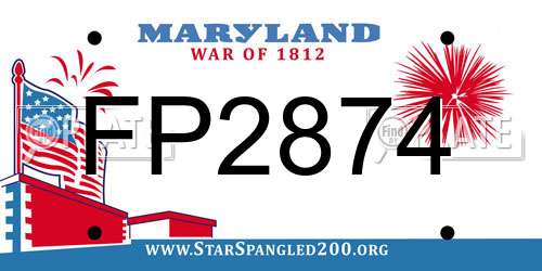 FP2874 Maryland License Plate