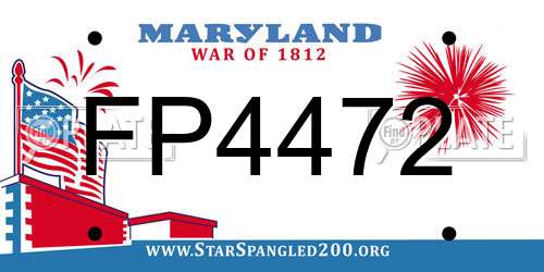 FP4472 Maryland License Plate