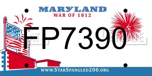 FP7390 Maryland License Plate