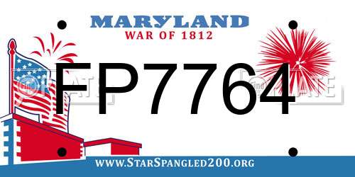 FP7764 Maryland License Plate