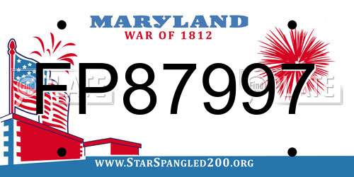 FP87997 Maryland License Plate