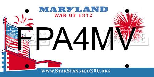 FPA4MV Maryland License Plate