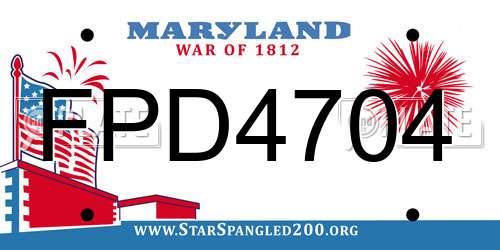FPD4704 Maryland License Plate