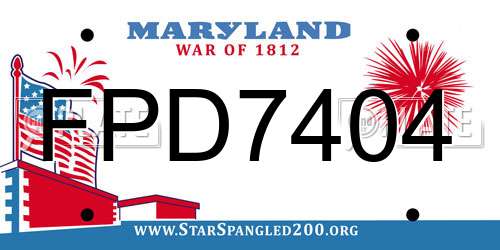 FPD7404 Maryland License Plate