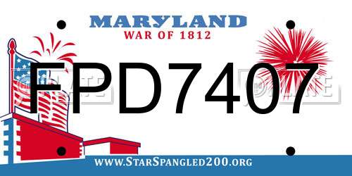 FPD7407 Maryland License Plate