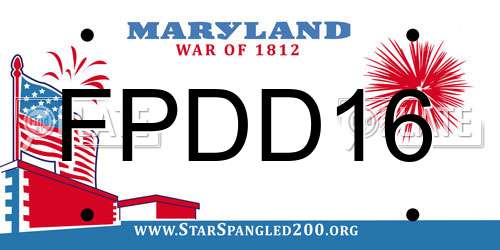 FPDD16 Maryland License Plate