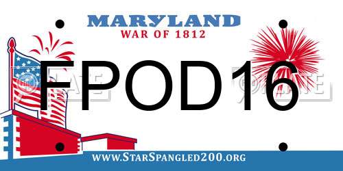 FPOD16 Maryland License Plate