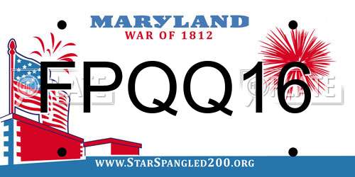 FPQQ16 Maryland License Plate