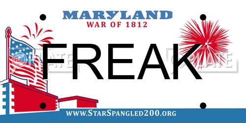 FREAK Maryland License Plate