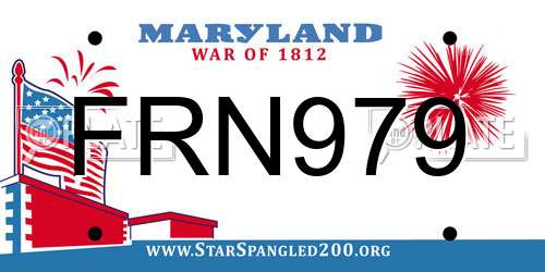 FRN979 Maryland License Plate