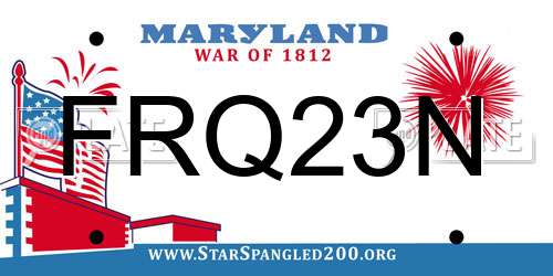 FRQ23N Maryland License Plate