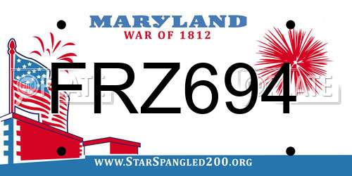 FRZ694 Maryland License Plate