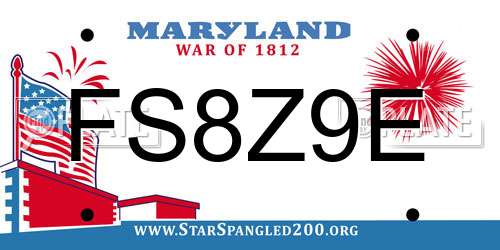 FS8Z9E Maryland License Plate