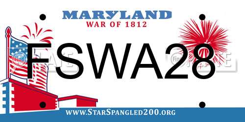 FSWA28 Maryland License Plate