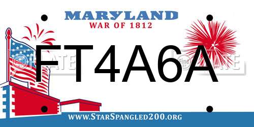 FT4A6A Maryland License Plate