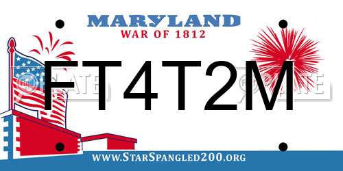 FT4T2M Maryland License Plate