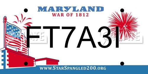 FT7A3I Maryland License Plate