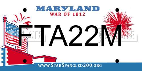 FTA22M Maryland License Plate