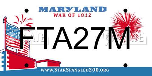 FTA27M Maryland License Plate