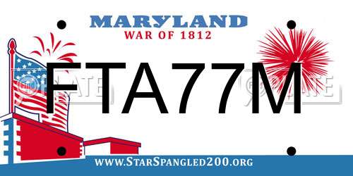 FTA77M Maryland License Plate