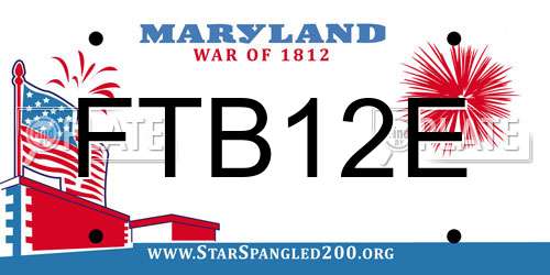 FTB12E Maryland License Plate