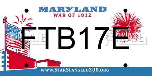 FTB17E Maryland License Plate