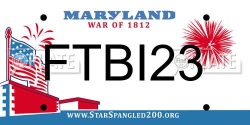 FTBI23 Maryland License Plate