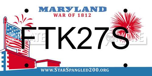 FTK27S Maryland License Plate