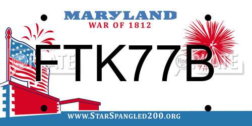 FTK77B Maryland License Plate