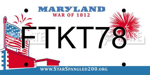 FTKT78 Maryland License Plate