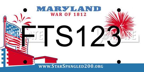 FTS123 Maryland License Plate