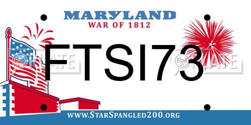 FTSI73 Maryland License Plate