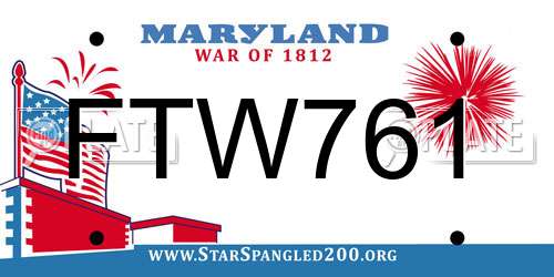 FTW761 Maryland License Plate