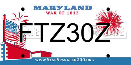 FTZ30Z Maryland License Plate