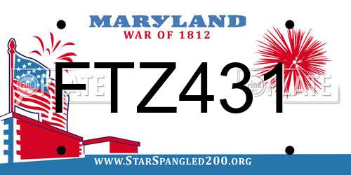 FTZ431 Maryland License Plate
