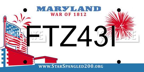 FTZ43I Maryland License Plate
