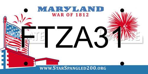 FTZA31 Maryland License Plate