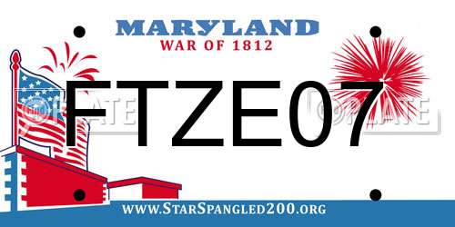 FTZE07 Maryland License Plate