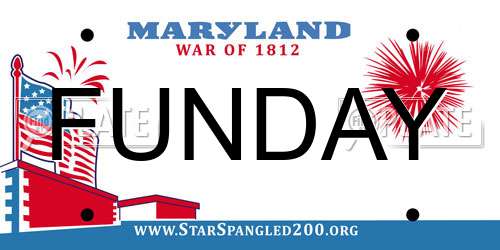FUNDAY Maryland License Plate