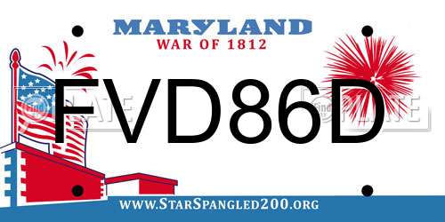 FVD86D Maryland License Plate