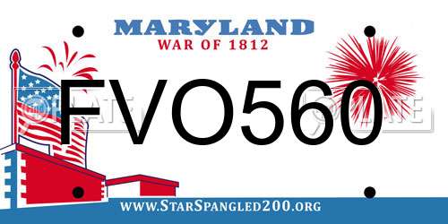 FVO560 Maryland License Plate