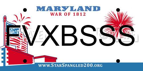 FVXBSSS Maryland License Plate