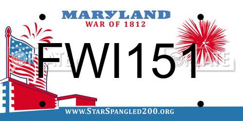 FWI151 Maryland License Plate