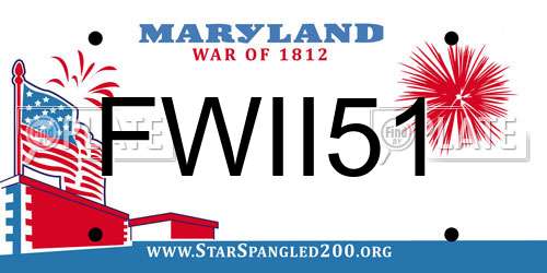 FWII51 Maryland License Plate