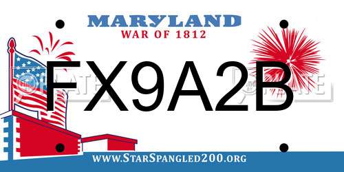 FX9A2B Maryland License Plate