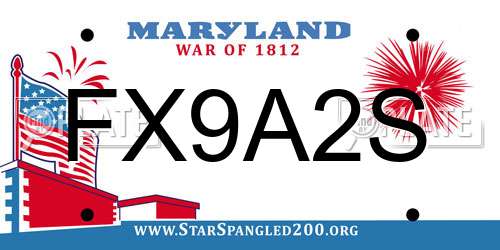 FX9A2S Maryland License Plate