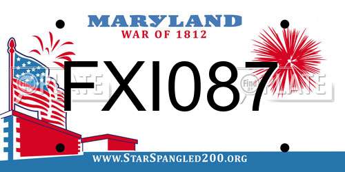 FXI087 Maryland License Plate