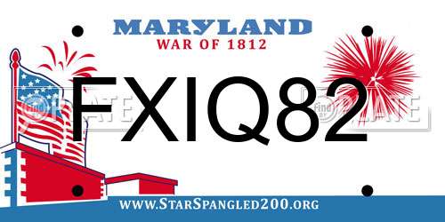 FXIQ82 Maryland License Plate
