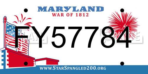 FY57784 Maryland License Plate