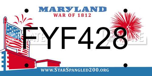FYF428 Maryland License Plate